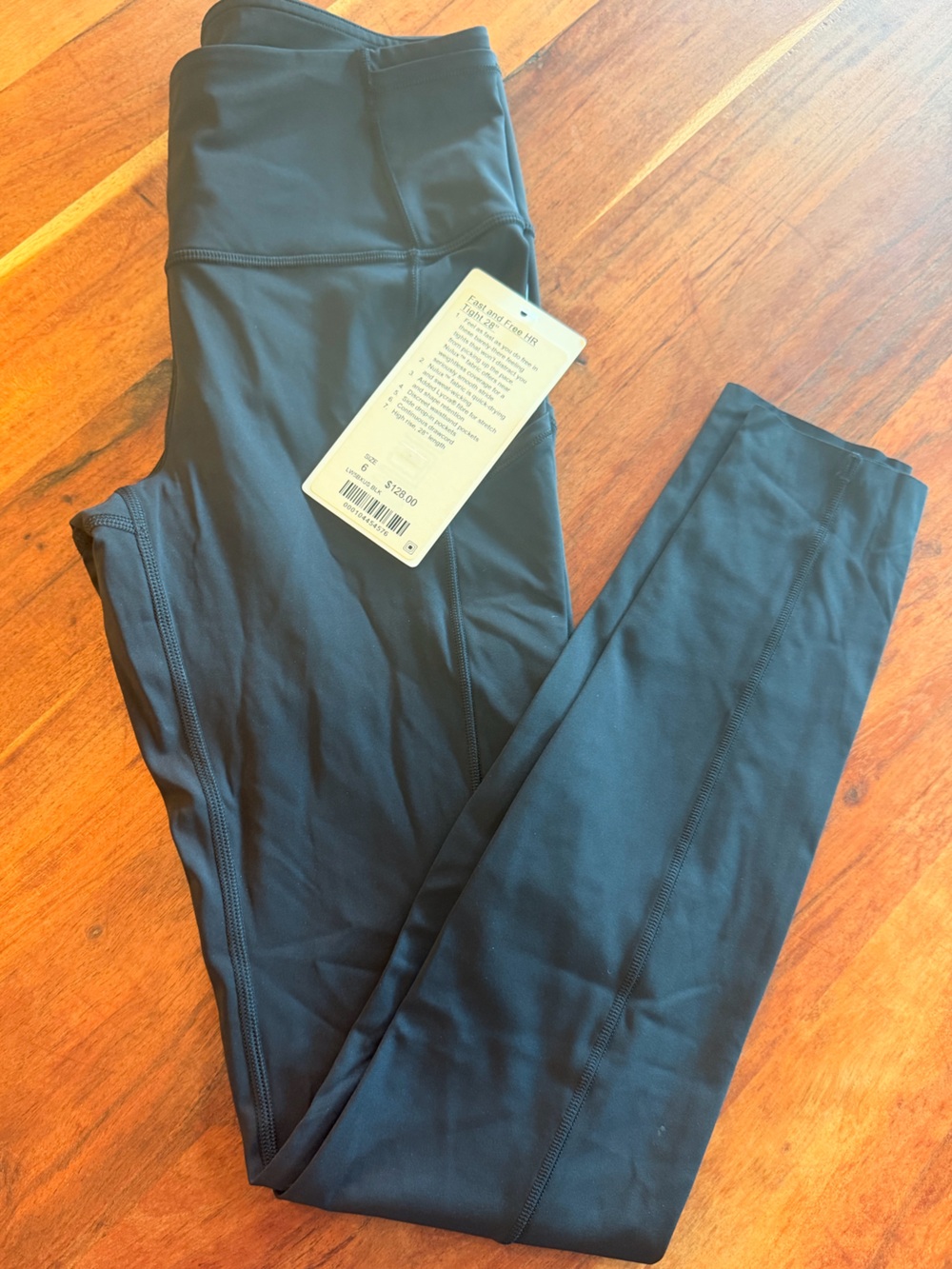 lululemon athletica Black Fast and Free High-Rise Performance Leggings 28” - Picture 2 of 8